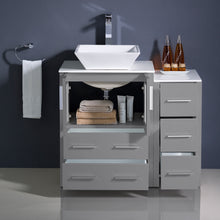 Load image into Gallery viewer, Fresca Torino 36&quot; Gray Modern Bathroom Cabinets w/ Top &amp; Vessel Sink- Fresca