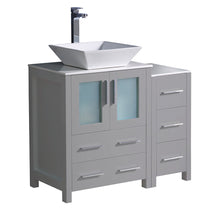 Load image into Gallery viewer, Fresca Torino 36&quot; Gray Modern Bathroom Cabinets w/ Top &amp; Vessel Sink- Fresca