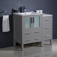 Load image into Gallery viewer, Fresca Torino 36&quot; Gray Modern Bathroom Cabinets w/ Integrated Sink- Fresca