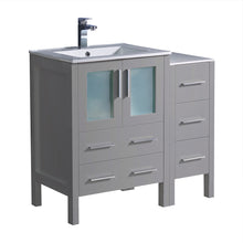 Load image into Gallery viewer, Fresca Torino 36&quot; Gray Modern Bathroom Cabinets w/ Integrated Sink- Fresca