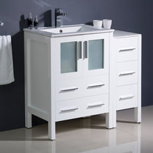 Load image into Gallery viewer, Fresca Torino 36&quot; White Modern Bathroom Cabinets w/ Integrated Sink- Fresca