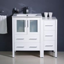 Load image into Gallery viewer, Fresca Torino 36&quot; White Modern Bathroom Cabinets w/ Integrated Sink- Fresca
