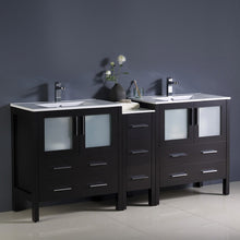 Load image into Gallery viewer, Fresca Torino 72&quot; Espresso Modern Double Sink Bathroom Cabinets w/ Integrated Sinks- Fresca