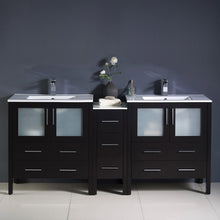 Load image into Gallery viewer, Fresca Torino 72&quot; Espresso Modern Double Sink Bathroom Cabinets w/ Integrated Sinks- Fresca