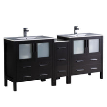 Load image into Gallery viewer, Fresca Torino 72&quot; Espresso Modern Double Sink Bathroom Cabinets w/ Integrated Sinks- Fresca