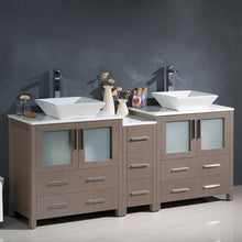 Load image into Gallery viewer, Fresca Torino 72&quot; Gray Oak Modern Double Sink Bathroom Cabinets w/ Tops &amp; Vessel Sinks- Fresca