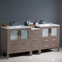 Load image into Gallery viewer, Fresca Torino 72&quot; Gray Oak Modern Double Sink Bathroom Cabinets w/ Integrated Sinks- Fresca