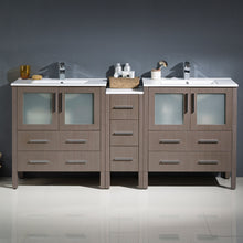 Load image into Gallery viewer, Fresca Torino 72&quot; Gray Oak Modern Double Sink Bathroom Cabinets w/ Integrated Sinks- Fresca