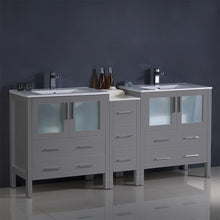 Load image into Gallery viewer, Fresca Torino 72&quot; Gray Modern Double Sink Bathroom Cabinets w/ Integrated Sinks- Fresca