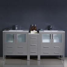 Load image into Gallery viewer, Fresca Torino 72&quot; Gray Modern Double Sink Bathroom Cabinets w/ Integrated Sinks- Fresca