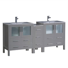 Load image into Gallery viewer, Fresca Torino 72&quot; Gray Modern Double Sink Bathroom Cabinets w/ Integrated Sinks- Fresca