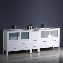 Load image into Gallery viewer, Fresca Torino 72&quot; White Modern Double Sink Bathroom Cabinets w/ Integrated Sinks- Fresca