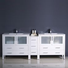 Load image into Gallery viewer, Fresca Torino 72&quot; White Modern Double Sink Bathroom Cabinets w/ Integrated Sinks- Fresca
