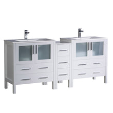 Load image into Gallery viewer, Fresca Torino 72&quot; White Modern Double Sink Bathroom Cabinets w/ Integrated Sinks- Fresca