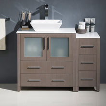 Load image into Gallery viewer, Fresca Torino 42&quot; Gray Oak Modern Bathroom Cabinets w/ Top &amp; Vessel Sink- Fresca