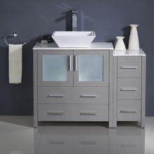 Load image into Gallery viewer, Fresca Torino 42&quot; Gray Modern Bathroom Cabinets w/ Top &amp; Vessel Sink- Fresca