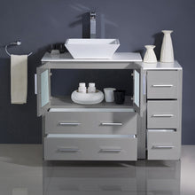 Load image into Gallery viewer, Fresca Torino 42&quot; Gray Modern Bathroom Cabinets w/ Top &amp; Vessel Sink- Fresca