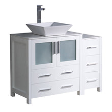 Load image into Gallery viewer, Fresca Torino 42&quot; White Modern Bathroom Cabinets w/ Top &amp; Vessel Sink- Fresca