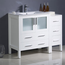 Load image into Gallery viewer, Fresca Torino 42&quot; White Modern Bathroom Cabinets w/ Tops &amp; Integrated Sink- Fresca