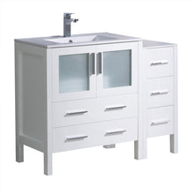 Load image into Gallery viewer, Fresca Torino 42&quot; White Modern Bathroom Cabinets w/ Tops &amp; Integrated Sink- Fresca
