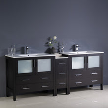 Load image into Gallery viewer, Fresca Torino 84&quot; Espresso Modern Double Sink Bathroom Cabinets w/ Integrated Sinks- Fresca