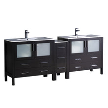 Load image into Gallery viewer, Fresca Torino 84&quot; Espresso Modern Double Sink Bathroom Cabinets w/ Integrated Sinks- Fresca