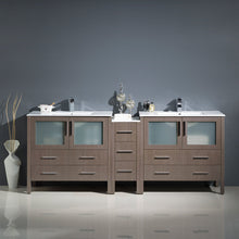 Load image into Gallery viewer, Fresca Torino 84&quot; Gray Oak Modern Double Sink Bathroom Cabinets w/ Integrated Sinks- Fresca