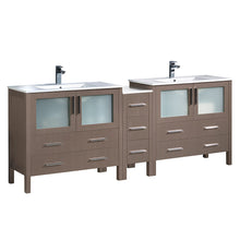 Load image into Gallery viewer, Fresca Torino 84&quot; Gray Oak Modern Double Sink Bathroom Cabinets w/ Integrated Sinks- Fresca