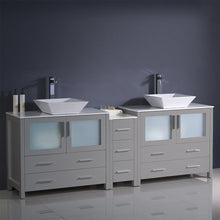 Load image into Gallery viewer, Fresca Torino 84&quot; Gray Modern Double Sink Bathroom Cabinets w/ Tops &amp; Vessel Sinks- Fresca