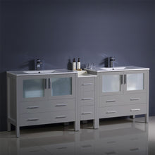 Load image into Gallery viewer, Fresca Torino 84&quot; Gray Modern Double Sink Bathroom Cabinets w/ Integrated Sinks- Fresca