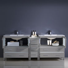 Load image into Gallery viewer, Fresca Torino 84&quot; Gray Modern Double Sink Bathroom Cabinets w/ Integrated Sinks- Fresca