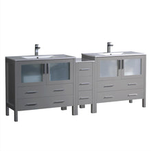 Load image into Gallery viewer, Fresca Torino 84&quot; Gray Modern Double Sink Bathroom Cabinets w/ Integrated Sinks- Fresca
