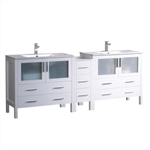 Load image into Gallery viewer, Fresca Torino 84&quot; White Modern Double Sink Bathroom Cabinets w/ Integrated Sinks- Fresca