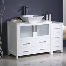Load image into Gallery viewer, Fresca Torino 48&quot; White Modern Bathroom Cabinets w/ Top &amp; Vessel Sink- Fresca