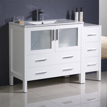 Load image into Gallery viewer, Fresca Torino 48&quot; White Modern Bathroom Cabinets w/ Integrated Sink- Fresca