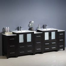 Load image into Gallery viewer, Fresca Torino 84&quot; Espresso Modern Double Sink Bathroom Cabinets w/ Integrated Sinks- Fresca
