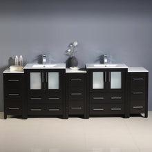 Load image into Gallery viewer, Fresca Torino 84&quot; Espresso Modern Double Sink Bathroom Cabinets w/ Integrated Sinks- Fresca