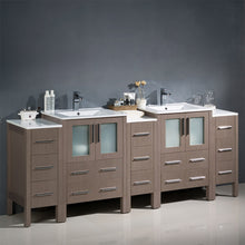 Load image into Gallery viewer, Fresca Torino 84&quot; Gray Oak Modern Double Sink Bathroom Cabinets w/ Integrated Sinks- Fresca