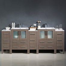 Load image into Gallery viewer, Fresca Torino 84&quot; Gray Oak Modern Double Sink Bathroom Cabinets w/ Integrated Sinks- Fresca