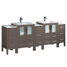 Load image into Gallery viewer, Fresca Torino 84&quot; Gray Oak Modern Double Sink Bathroom Cabinets w/ Integrated Sinks- Fresca