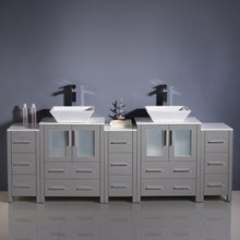 Load image into Gallery viewer, Fresca Torino 84&quot; Gray Modern Double Sink Bathroom Cabinets w/ Tops &amp; Vessel Sinks- Fresca