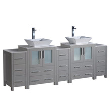 Load image into Gallery viewer, Fresca Torino 84&quot; Gray Modern Double Sink Bathroom Cabinets w/ Tops &amp; Vessel Sinks- Fresca