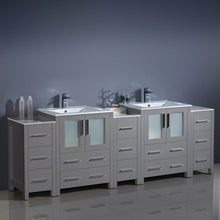 Load image into Gallery viewer, Fresca Torino 84&quot; Gray Modern Double Sink Bathroom Cabinets w/ Integrated Sinks- Fresca