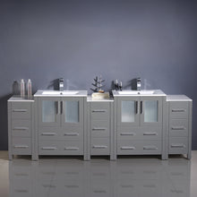 Load image into Gallery viewer, Fresca Torino 84&quot; Gray Modern Double Sink Bathroom Cabinets w/ Integrated Sinks- Fresca
