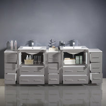 Load image into Gallery viewer, Fresca Torino 84&quot; Gray Modern Double Sink Bathroom Cabinets w/ Integrated Sinks- Fresca