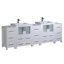 Load image into Gallery viewer, Fresca Torino 84&quot; White Modern Double Sink Bathroom Cabinets w/ Integrated Sinks- Fresca