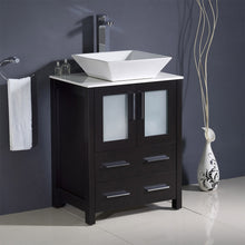 Load image into Gallery viewer, Fresca Torino 24&quot; Espresso Modern Bathroom Cabinet w/ Top &amp; Vessel Sink- Fresca