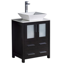 Load image into Gallery viewer, Fresca Torino 24&quot; Espresso Modern Bathroom Cabinet w/ Top &amp; Vessel Sink- Fresca