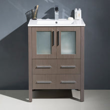 Load image into Gallery viewer, Fresca Torino 24&quot; Gray Oak Modern Bathroom Cabinet w/ Integrated Sink- Fresca