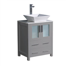 Load image into Gallery viewer, Fresca Torino 24&quot; Gray Modern Bathroom Cabinet w/ Top &amp; Vessel Sink- Fresca